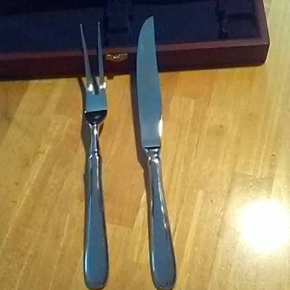 Hampton Home Stainless Steel Carving Fork & Knife Set Vintage NWOT